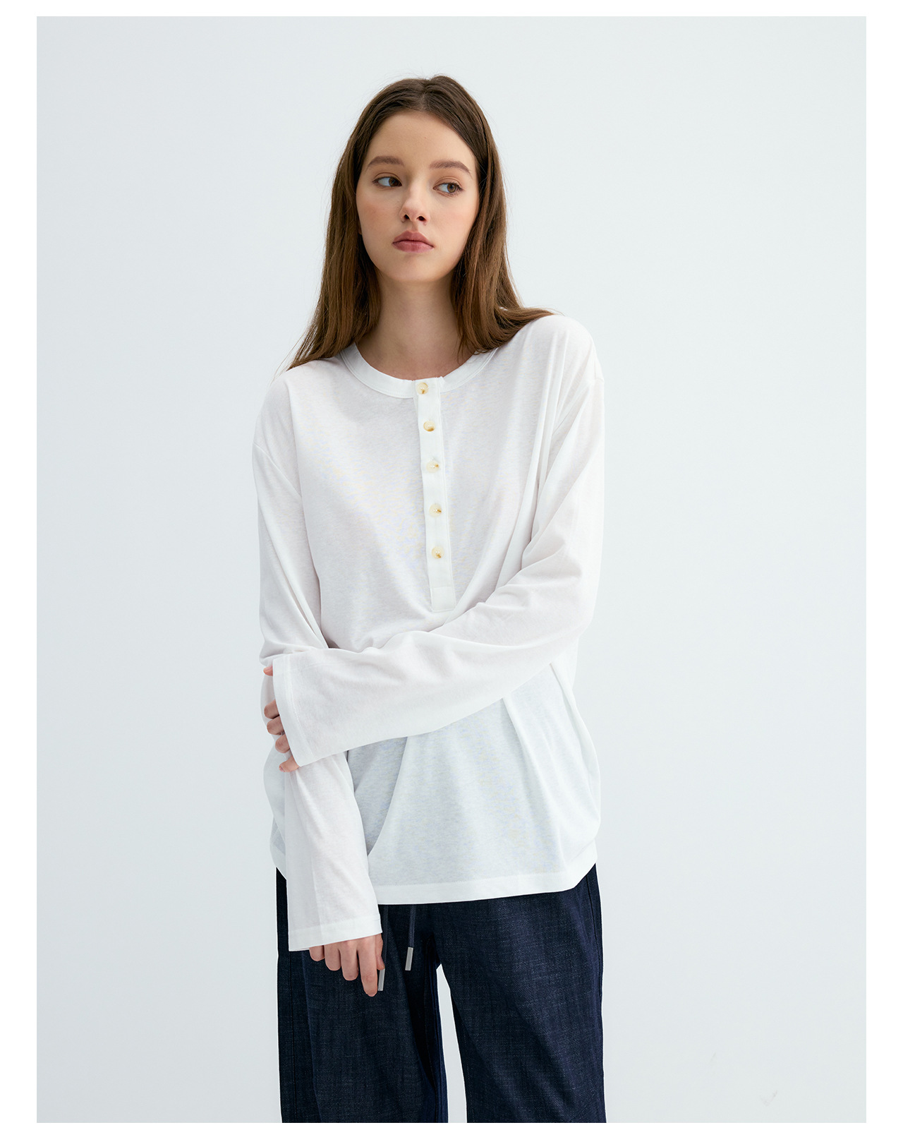 UNF 250g Henry Neck Long-Sleeve Tee