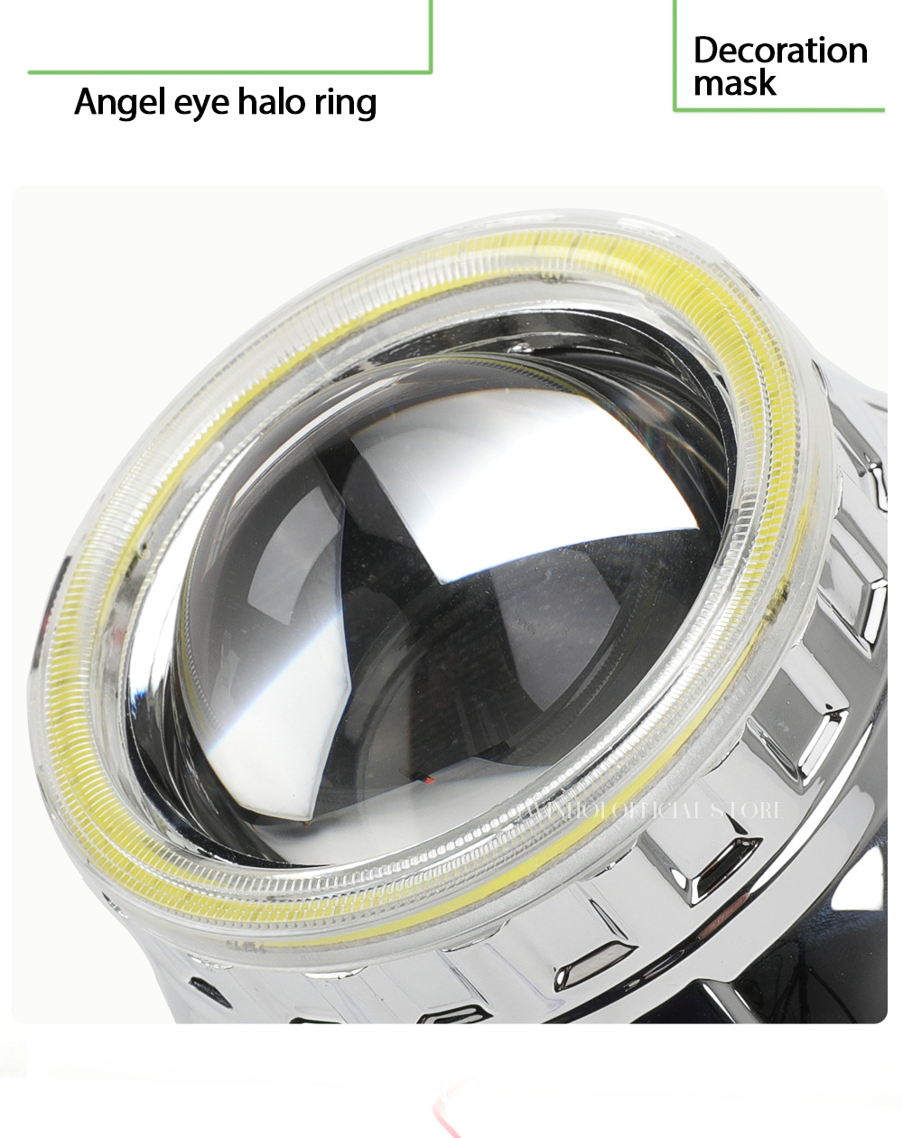Car Led Light Headlight Cob Aperture Devil Eye Car Light Modified Angel Eye Fog Light Cob Aperture Daytime Running Light