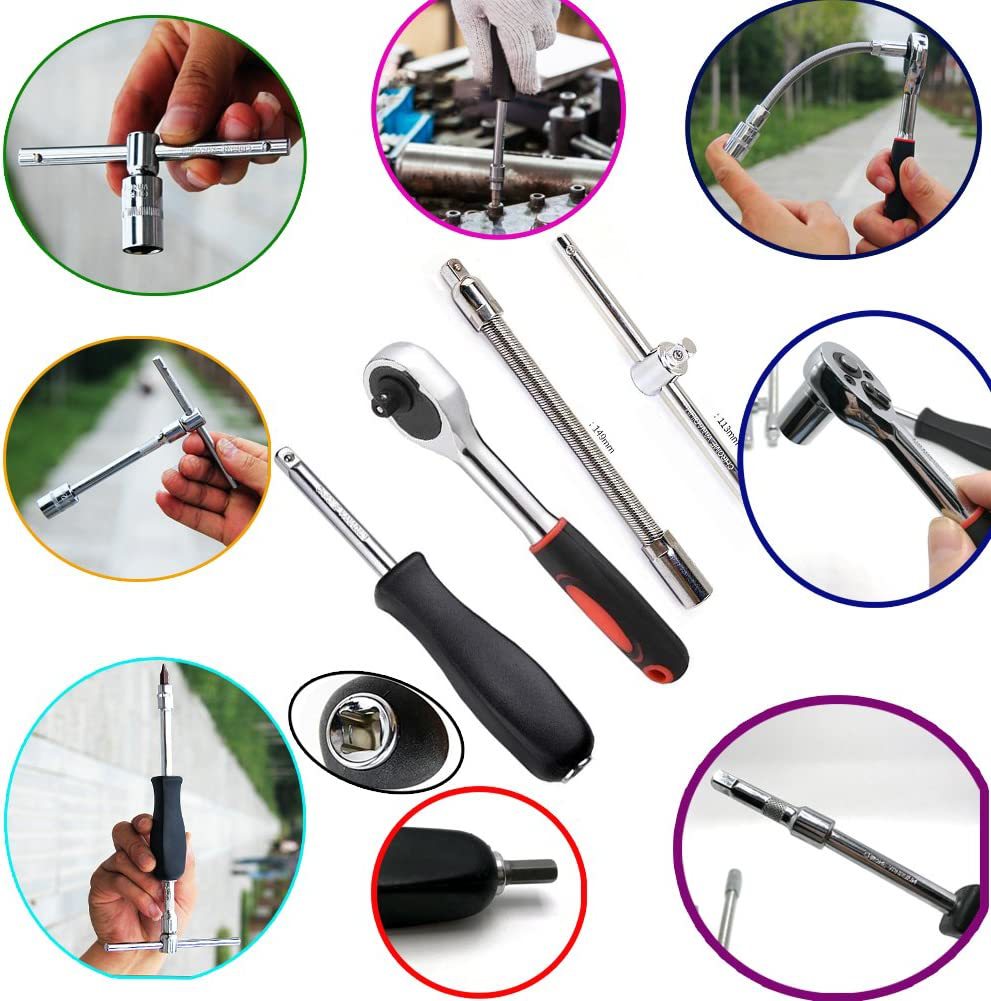 래칫 소켓 렌치 조합 세트 제거 도구 스크루 드라이버 헤드 스크류 드라이버 육각 소켓 너트 YATONGSI