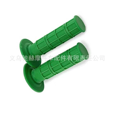 Off-road motorcycle modification accessories, single-color checkered handlebar grips, silicone handlebar covers suitable for CFMOTO, Zhangxue, Kawasaki (Motorcycle Handle Cover) - green
