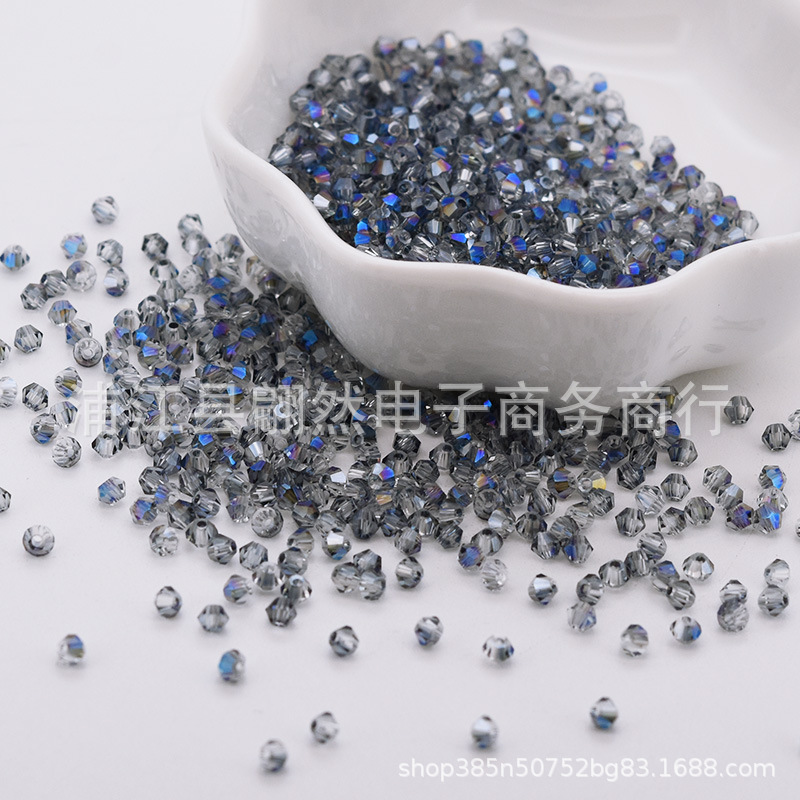 Mạ màu xanh trong mờ / Hạt kim cương boutique 3mm (100 chiếc/gói)