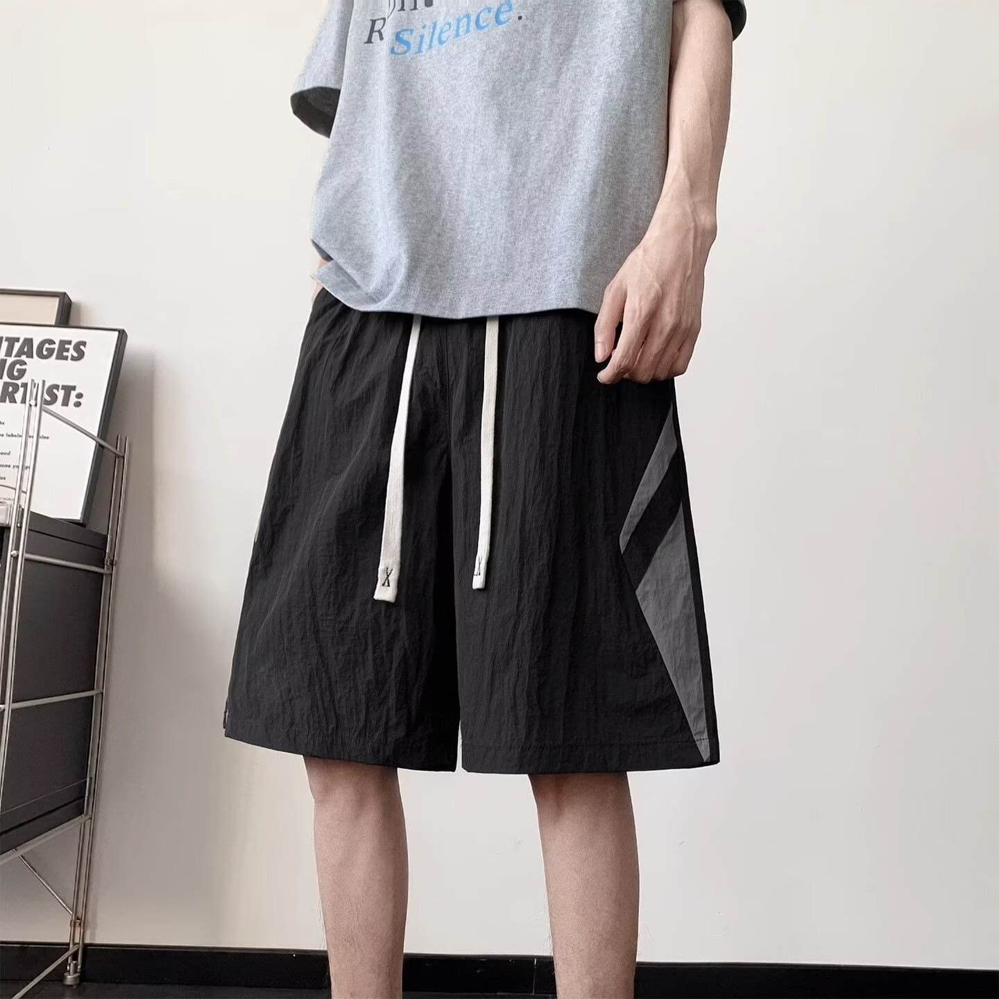Ice Silk Shorts Men's Summer Thin 2025 New Trendy Loose Cool Pants Men's Large Pants Quick-Drying Pants