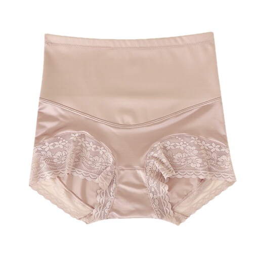 Safety pant satin surface high-wire abdomen-tying antibacterial pure cotton ice silk lace invisible high-waist buttock-lifting belly-cinching underwear for women