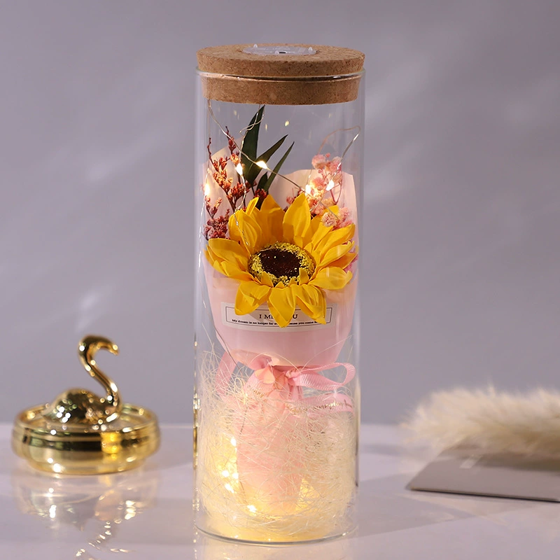 Full Tiantian Dry Flower Bouquet Glass Flower Fireflower Day Gift Female Teacher Send Girlfriend Eternal Flower Rose