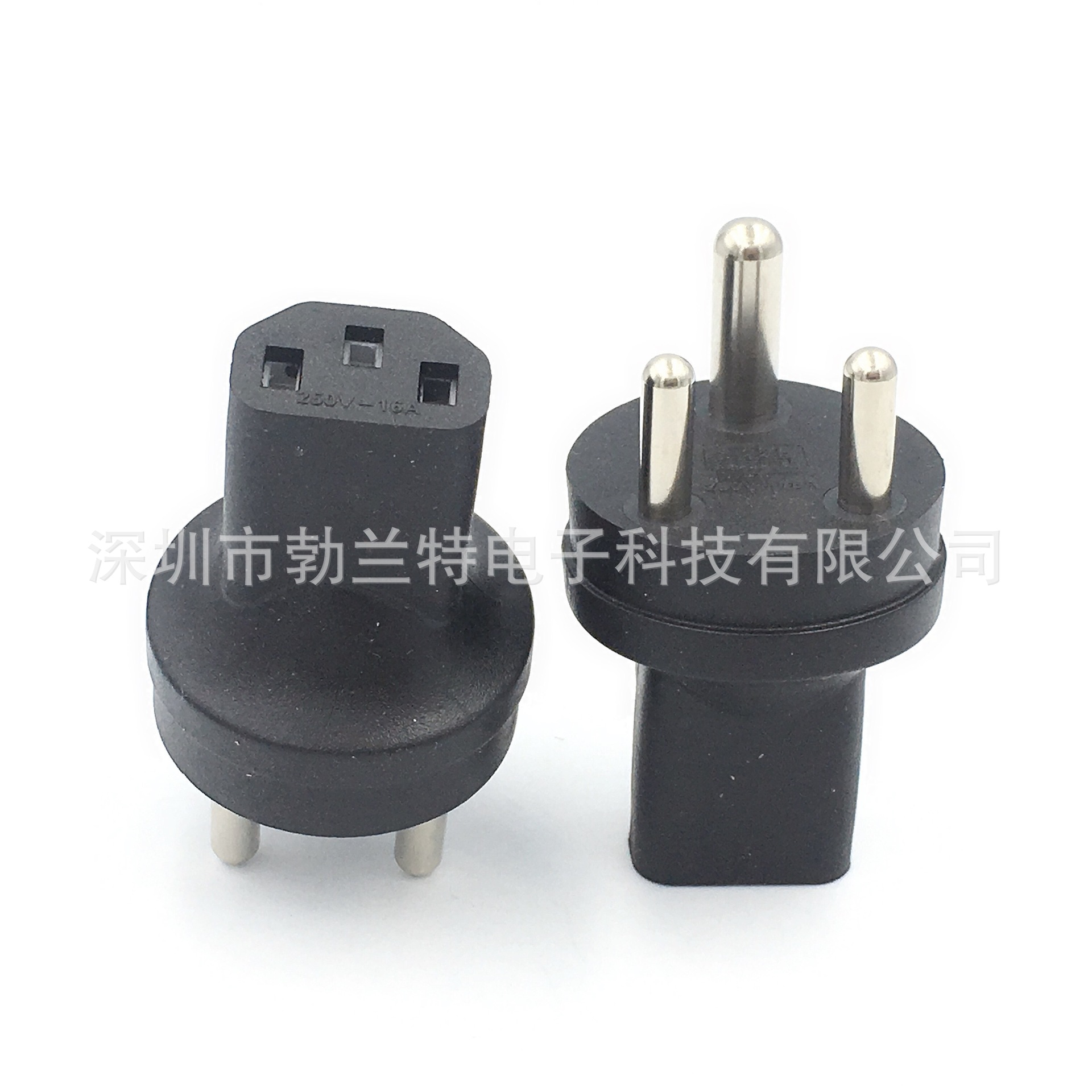 IEC320 C13 品字母转小南非印度公头转接头电源头