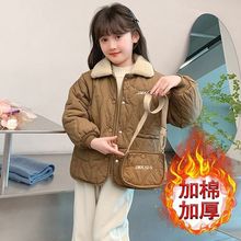2025女童加绒加厚外套冬季新款韩版秋冬儿童棉服洋气冬装棉衣