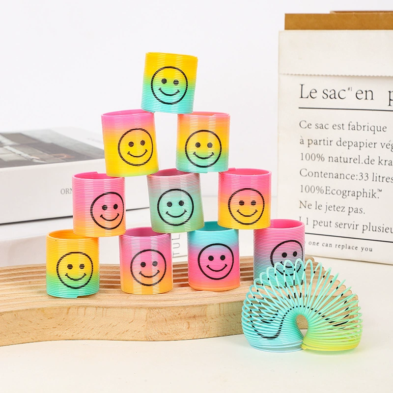 Радужная маленькая Slinky, разнообразная башня, красочное эластичное кольцо, игрушка, ностальгия, опт