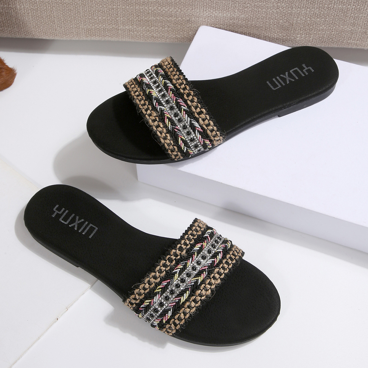 Zapatillas Planas para Mujer de Cuero Sintético, Cómodas, para Uso Casual