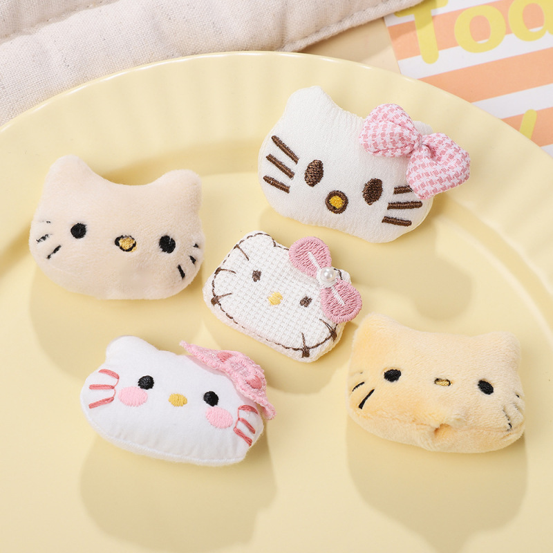 日系卡通配件可爱kitty猫咪辅料布艺服饰配件甜美蝴蝶结KT猫辅料|undefined