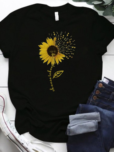 Cross-border plus-size women's short-sleeve European and American foreign trade AliExpress eBay Amazon independent station printed loose top clothing