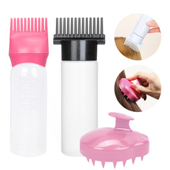 Heat-Selling Hair Color and Conditioning Bottle with Teeth, Graduated Scale Massage Brush Head, Protective Shampoo Bottle for Home Use