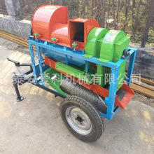 双风机脱粒机小型多用谷子高粱打粒机柴油机动力黄豆脱粒机移动轮