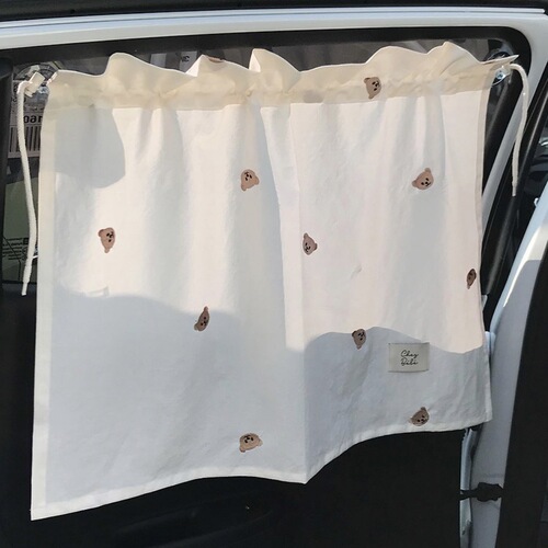 Ins style embroidery Korean children's sun protection and heat insulation curtains baby photo photography props car car curtains