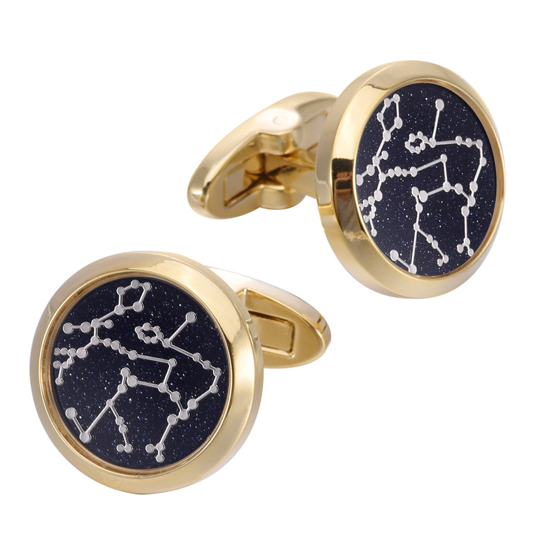 New starry sky constellation picture French cufflinks men's creative advanced cross-border cuff suit French shirt cufflinks New starry sky constellation picture French cufflinks men's creative advanced cross-border cuff suit French shirt cufflinks