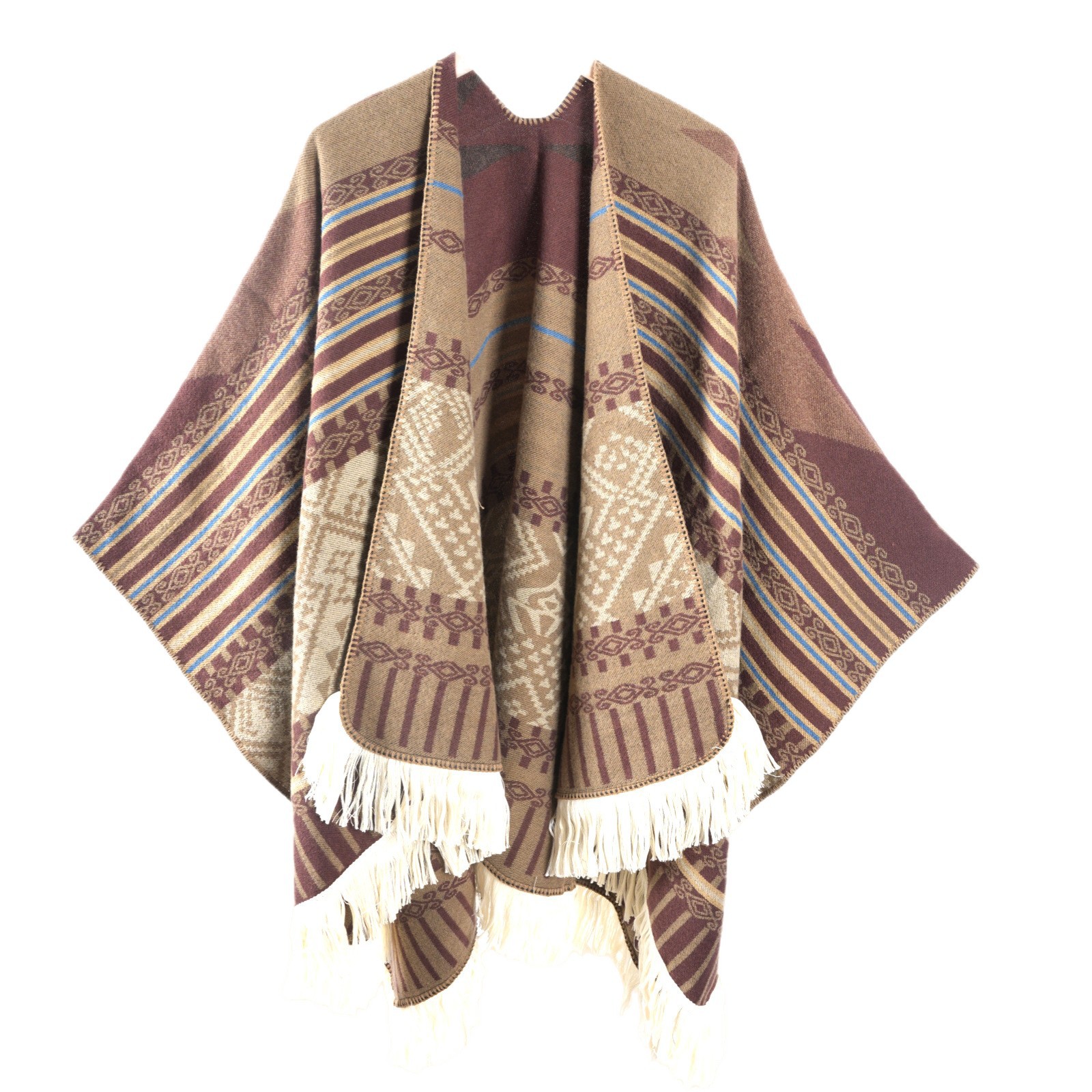 Damas retrógrado estilo nacional de lujo chal de viaje con una capa de capa de viaje del noroeste grande chal de horquilla nuevo