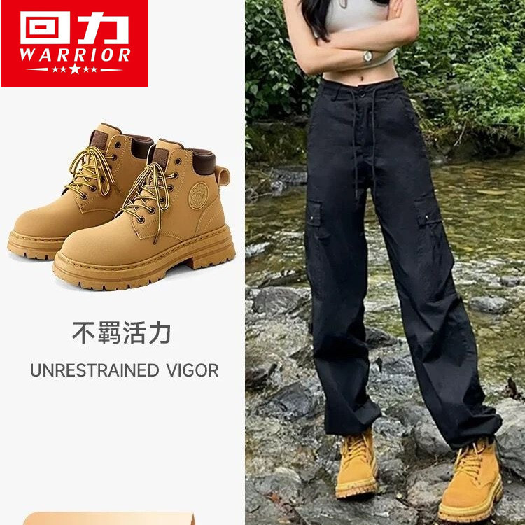 Huili Martin Boots Women's 2025 Spring New British Style Men's Shoes Outdoor Mountaineering Short Boots Lovers Shoes Rhubarb Boots