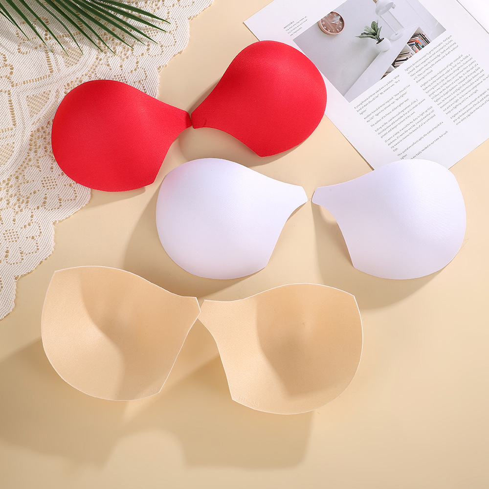 ropa interior transpirable cojín de pecho inserción de cinturón traje de baño cojín de pecho redondo delgado semi-circular triángulo bra taza cojín de pecho esponja