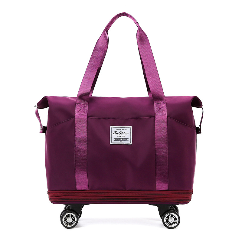 Bolsa de viaje de gran capacidad, rueda universal, bolsa de fitness deportiva extensible de doble capa portátil, bolsa de almacenamiento de viaje de viaje de corta distancia