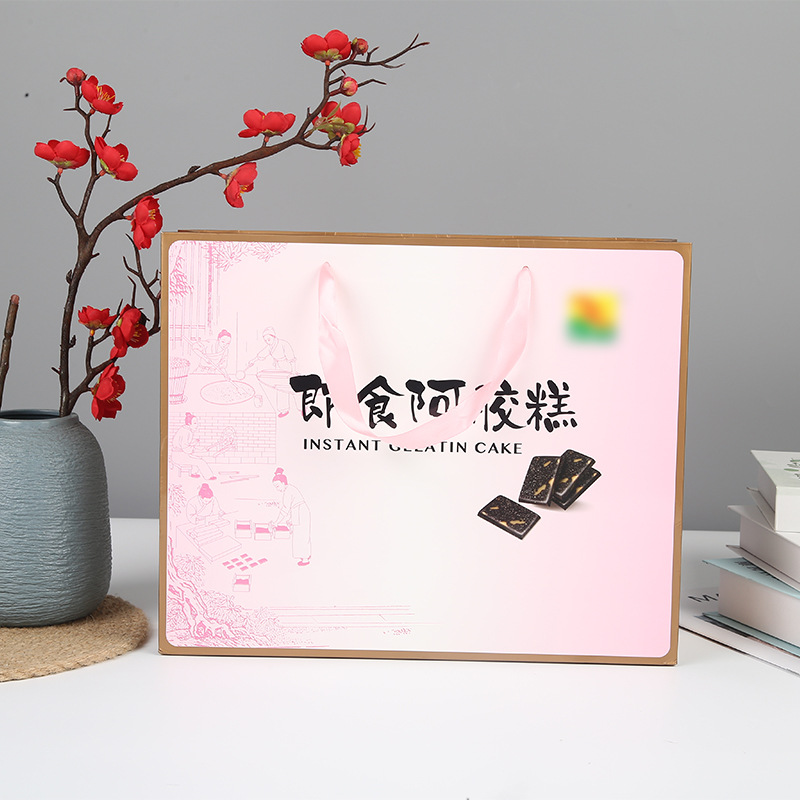 厂家订购白卡纸手提袋可印刷logo超市广告礼品食品包装手提袋