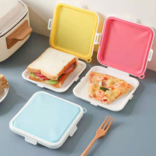 三明治吐司保鲜收纳盒上班族学生便携式可加热密封早餐外带便当盒