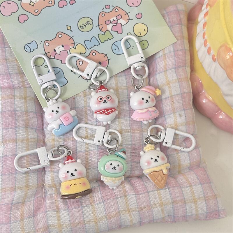 Ins Cartoon Self-Mockery Bear Keychain Cute Soft Cute Student Schoolbag Pendant Girl's Best Friend Gift Accessories Ins Cartoon Self-Mockery Bear Keychain Cute Soft Cute Student Schoolbag Pendant Girl's Best Friend Gift Accessories