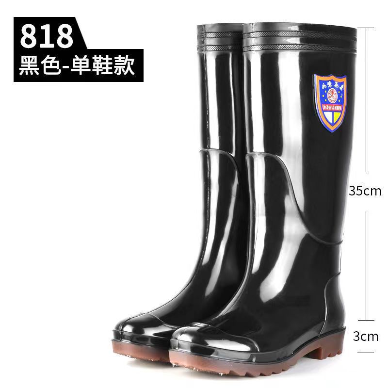 Botas de lluvia engrosada tendón inferior Protección Laboral antideslizante resistente al desgaste botas de agua forradas de lana trabajo caucho High School corto impermeable zapatos hombres