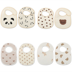 New export to Denmark ins gauze waterproof bib baby pure cotton bib infant dribble cloth U-shaped thin 2 pieces