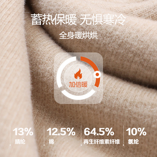 Women's Velvet Vest Women's Plus Velvet Thermal Underwear Self-heating Thermal Top Antibacterial Autumn Clothes Mask Clothes Wholesale