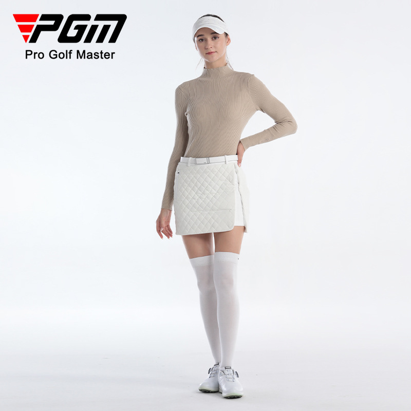 Váy golf nữ chần bông dáng chữ A túi hông — QZ096-Váy ngắn màu đen [chần bông], QZ096-Váy trắng [chần bông]