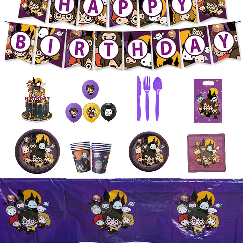 Harry Potter Paper Plates, Paper Cups, Paper Towels, Plastic Tablecloths, Banners, Disposable Cutlery, Birthday Party Supplies