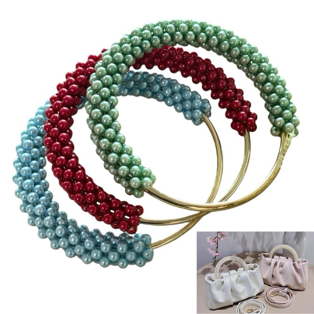 High-End Pearl Hand-Held Handle Bag Accessories Woven Bag Handle Handle Pearl Hoop Ring Handmade Bag Handle Ring