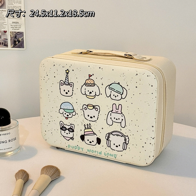ポータブル大容量外出携帯化粧箱鏡付き小大衆化粧品収納バッグかわいい化粧バッグ女性|undefined
