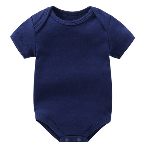 Cross-border newborn solid color short-sleeved bag, butt coat, summer cotton one-piece suit, triangle suit, children's baby short climbing suit