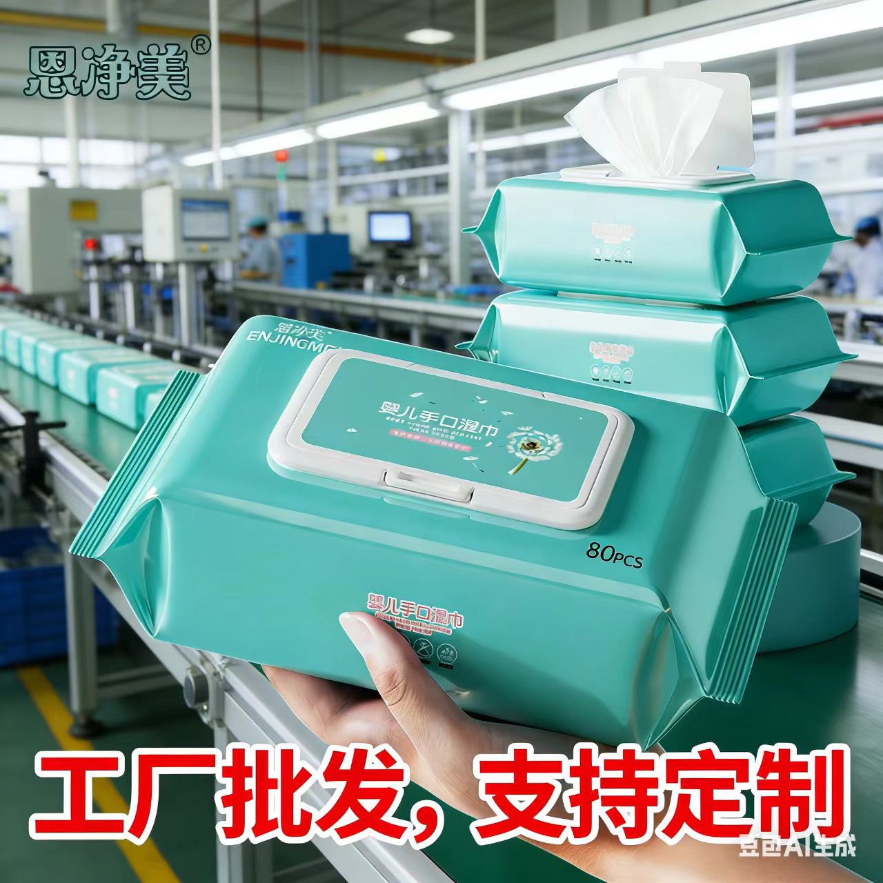 Baby hand wipes 80 pumping large pack wipes special newborn children wipes wholesale disposable wipes manufacturer