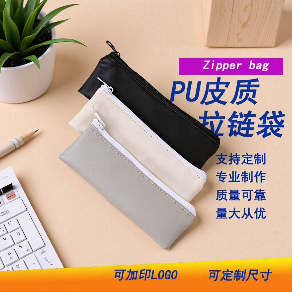 学习用品圆珠笔毛笔袋 文具用品拉链袋 化妆品眉笔口红收纳袋