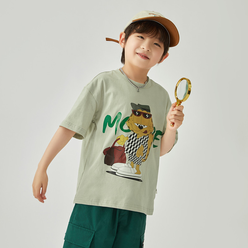 【Tシャツコレクション】Duojia ボーイズ Tシャツ 2025 夏 ストレッチ アイスコットン 半袖 子供用 柔らかい肌に優しいトップス|undefined