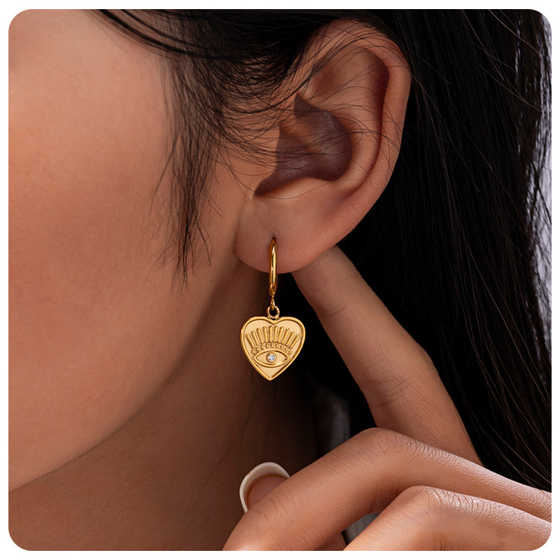 Tiana amor orejas de zircon colgante de acero de titanio orejas de acero inoxidable joyas DIY amor explosión