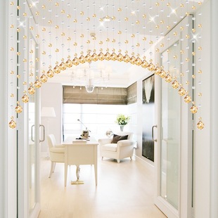 Bead Curtain Crystal Partition Curtain Hanging Curtain Half Door Curtain Living Room Light Luxury Entrance Screen Bedroom Punch-Free Bathroom