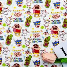 全棉双层纱布平布绉布经典棉纱衣服卡通布料婴童服装童装睡衣面料