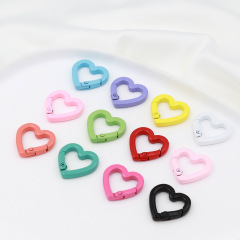 愛心烤漆彩色鋅合金彈簧扣 心形開口彈簧圈箱包鑰匙扣diy飾品配件