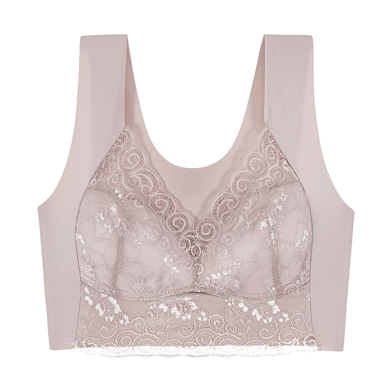 ライブで話題の大きいサイズシームレスブラ、女性用プッシュアップフランス風ノンワイヤーブラ、美背セクシースポーツ美背ガールズブラトップ