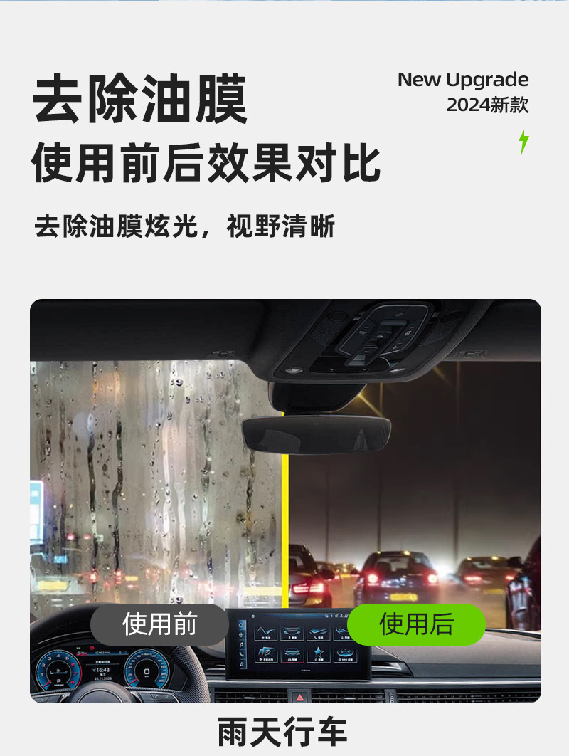 Debedi Car Anti-Freeze Glass Oil Film Remover for Front Windshield and Side Windows, Oil Stain Remover, Cleaning Agent
