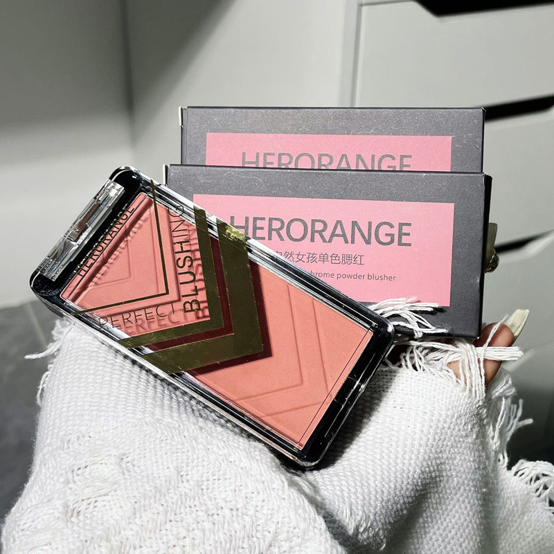 又嫩又甜!herorange洛杉矶女孩同色腮红单色膨胀色自然细闪哑光