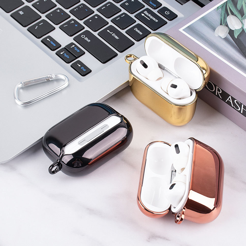 适用airpods保护套3代苹果airPods pro 电镀PC全包防摔耳机套批发 适用airpods保护套3代苹果airPods pro 电镀PC全包防摔耳机套批发