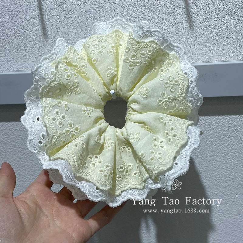 Cuatro capas de algodón hueco anillo de cabello multicapa primavera-verano encaje colorido gran chica coreana de ballet dulce popularidad en línea