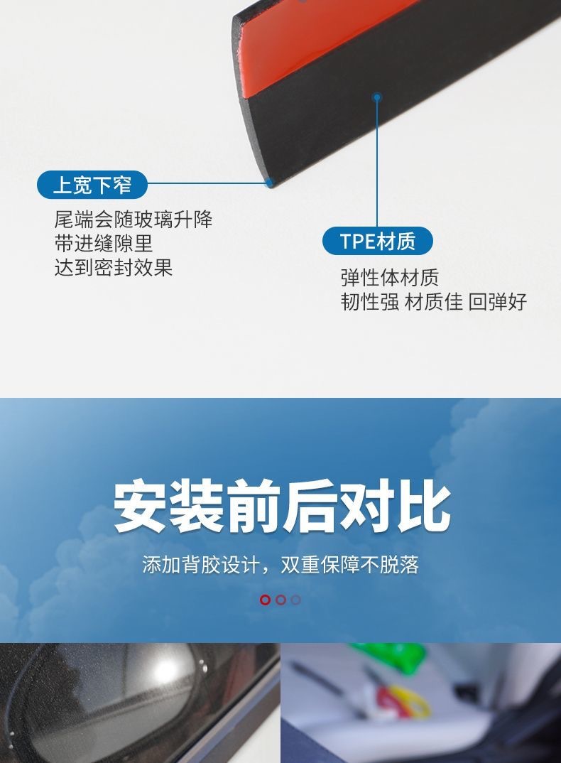 Outer window trim, waterproof outer window trim, dustproof, soundproof, high-temperature resistant, noise-reducing, wiper silent strip, sealing strip