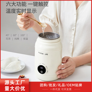Multifunctional Electric Stew Cup, Household Heated Water Cup, Visible Glass Lid, Small Electric Cooking Cup, Fully Automatic Constant Temperature Thermos Kettle