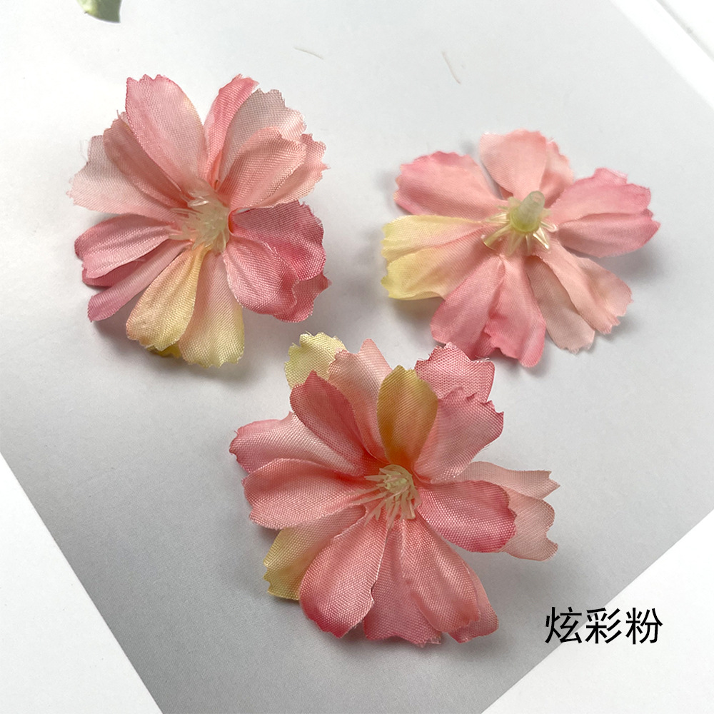 Simulación pequeña margarita flor di flor de ciruela falsa flor hecha a mano tocado accesorios de material de vestido paquete de paraguas decoración pequeña