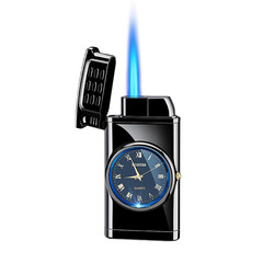 Bring the Andong HF601 quartz watch with a backlit dial, butane direct-charge blue flame lighter, factory wholesale, cross-border
