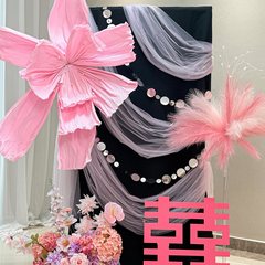 布置酒店婚房男方婚礼装饰拍照卧室女方客厅背景结婚晨袍套装喜字